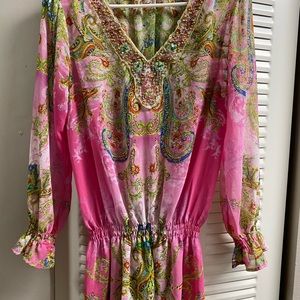 3/20 Mushka Sienna Rose. M. Bohemian print tunic.